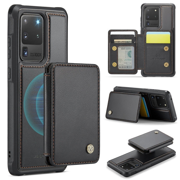 For Samsung Galaxy S20 Ultra 5G JEEHOOD J05 Business Magnetic Style RFID Leather Phone Case(Black) - Galaxy Phone Cases by JEEHOOD | Online Shopping UK | buy2fix