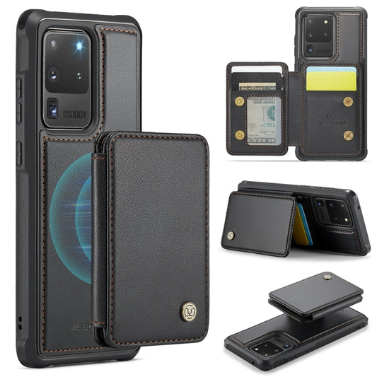 For Samsung Galaxy S20 Ultra 5G JEEHOOD J05 Business Magnetic Style RFID Leather Phone Case(Black) - Galaxy Phone Cases by JEEHOOD | Online Shopping UK | buy2fix