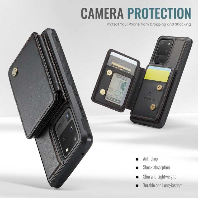 For Samsung Galaxy S20 Ultra 5G JEEHOOD J05 Business Magnetic Style RFID Leather Phone Case(Black) - Galaxy Phone Cases by JEEHOOD | Online Shopping UK | buy2fix