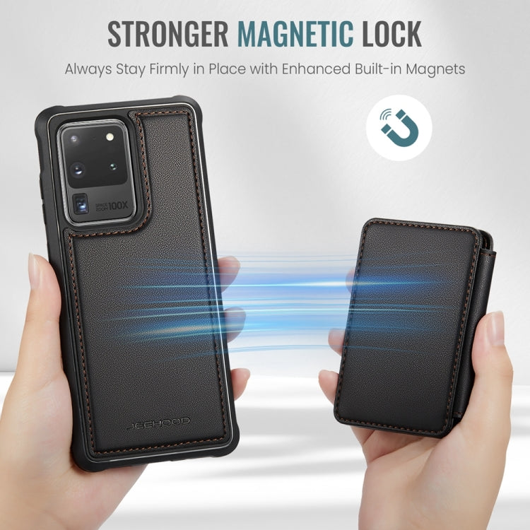For Samsung Galaxy S20 Ultra 5G JEEHOOD J05 Business Magnetic Style RFID Leather Phone Case(Black) - Galaxy Phone Cases by JEEHOOD | Online Shopping UK | buy2fix