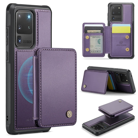 For Samsung Galaxy S20 Ultra 5G JEEHOOD J05 Business Magnetic Style RFID Leather Phone Case(Purple) - Galaxy Phone Cases by JEEHOOD | Online Shopping UK | buy2fix