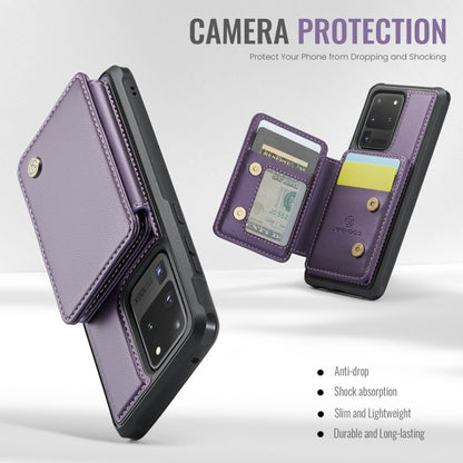 For Samsung Galaxy S20 Ultra 5G JEEHOOD J05 Business Magnetic Style RFID Leather Phone Case(Purple) - Galaxy Phone Cases by JEEHOOD | Online Shopping UK | buy2fix