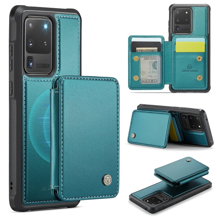 For Samsung Galaxy S20 Ultra 5G JEEHOOD J05 Business Magnetic Style RFID Leather Phone Case(Blue Green) - Galaxy Phone Cases by JEEHOOD | Online Shopping UK | buy2fix