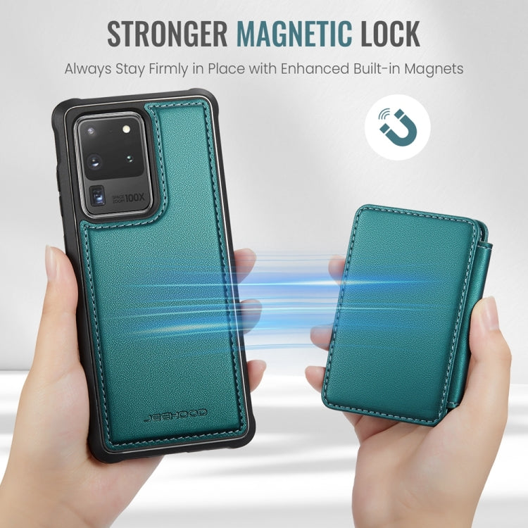 For Samsung Galaxy S20 Ultra 5G JEEHOOD J05 Business Magnetic Style RFID Leather Phone Case(Blue Green) - Galaxy Phone Cases by JEEHOOD | Online Shopping UK | buy2fix