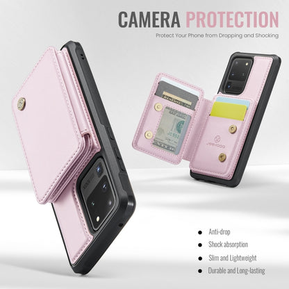 For Samsung Galaxy S20 Ultra 5G JEEHOOD J05 Business Magnetic Style RFID Leather Phone Case(Pink) - Galaxy Phone Cases by JEEHOOD | Online Shopping UK | buy2fix
