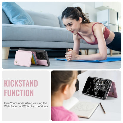 For Samsung Galaxy S20 Ultra 5G JEEHOOD J05 Business Magnetic Style RFID Leather Phone Case(Pink) - Galaxy Phone Cases by JEEHOOD | Online Shopping UK | buy2fix