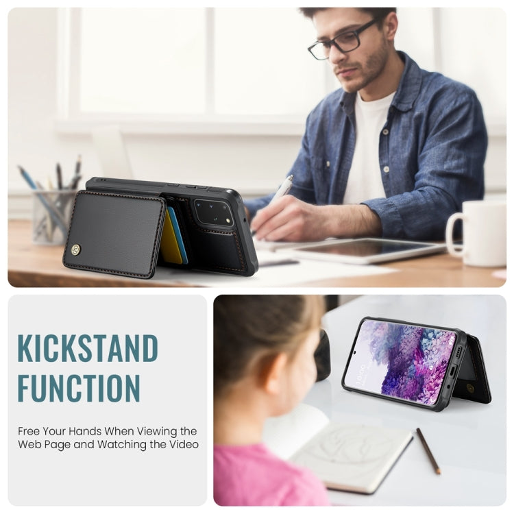 For Samsung Galaxy S20+ 5G JEEHOOD J05 Business Magnetic Style RFID Leather Phone Case(Black) - Galaxy Phone Cases by JEEHOOD | Online Shopping UK | buy2fix