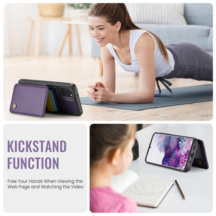 For Samsung Galaxy S20+ 5G JEEHOOD J05 Business Magnetic Style RFID Leather Phone Case(Purple) - Galaxy Phone Cases by JEEHOOD | Online Shopping UK | buy2fix