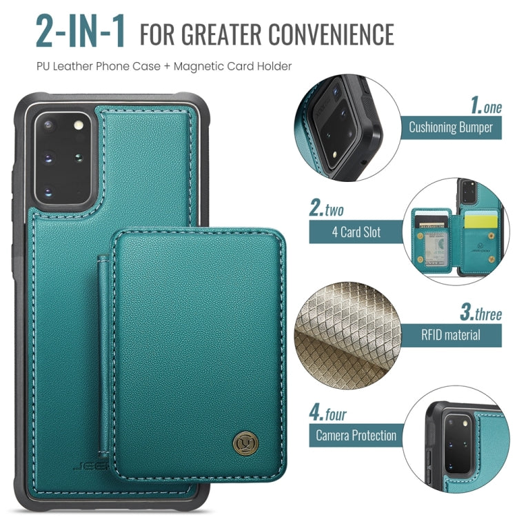 For Samsung Galaxy S20+ 5G JEEHOOD J05 Business Magnetic Style RFID Leather Phone Case(Blue Green) - Galaxy Phone Cases by JEEHOOD | Online Shopping UK | buy2fix
