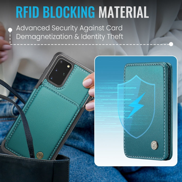 For Samsung Galaxy S20+ 5G JEEHOOD J05 Business Magnetic Style RFID Leather Phone Case(Blue Green) - Galaxy Phone Cases by JEEHOOD | Online Shopping UK | buy2fix