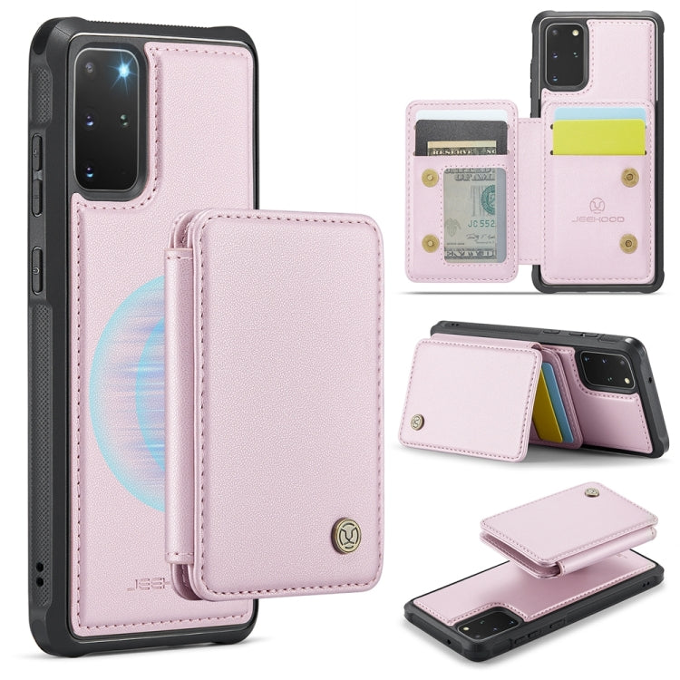 For Samsung Galaxy S20+ 5G JEEHOOD J05 Business Magnetic Style RFID Leather Phone Case(Pink) - Galaxy Phone Cases by JEEHOOD | Online Shopping UK | buy2fix