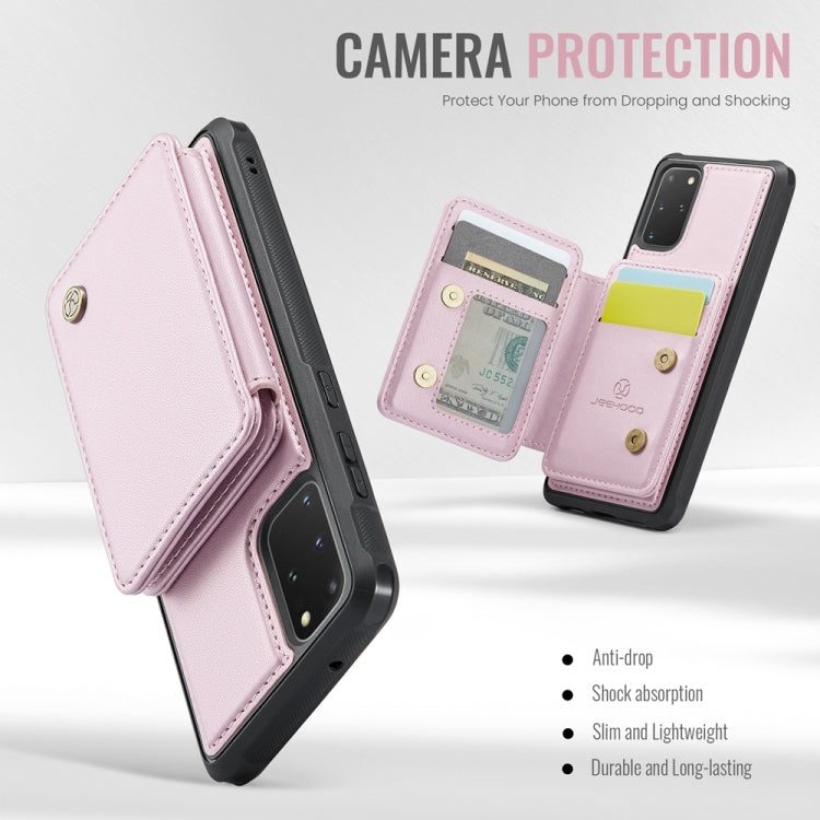 For Samsung Galaxy S20+ 5G JEEHOOD J05 Business Magnetic Style RFID Leather Phone Case(Pink) - Galaxy Phone Cases by JEEHOOD | Online Shopping UK | buy2fix