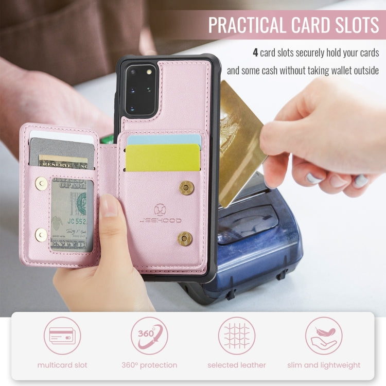 For Samsung Galaxy S20+ 5G JEEHOOD J05 Business Magnetic Style RFID Leather Phone Case(Pink) - Galaxy Phone Cases by JEEHOOD | Online Shopping UK | buy2fix
