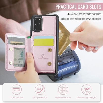 For Samsung Galaxy S20+ 5G JEEHOOD J05 Business Magnetic Style RFID Leather Phone Case(Pink) - Galaxy Phone Cases by JEEHOOD | Online Shopping UK | buy2fix