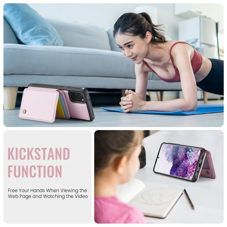 For Samsung Galaxy S20+ 5G JEEHOOD J05 Business Magnetic Style RFID Leather Phone Case(Pink) - Galaxy Phone Cases by JEEHOOD | Online Shopping UK | buy2fix