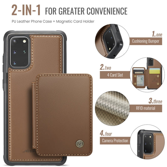 For Samsung Galaxy S20+ 5G JEEHOOD J05 Business Magnetic Style RFID Leather Phone Case(Brown) - Galaxy Phone Cases by JEEHOOD | Online Shopping UK | buy2fix
