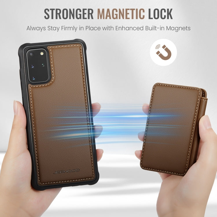 For Samsung Galaxy S20+ 5G JEEHOOD J05 Business Magnetic Style RFID Leather Phone Case(Brown) - Galaxy Phone Cases by JEEHOOD | Online Shopping UK | buy2fix