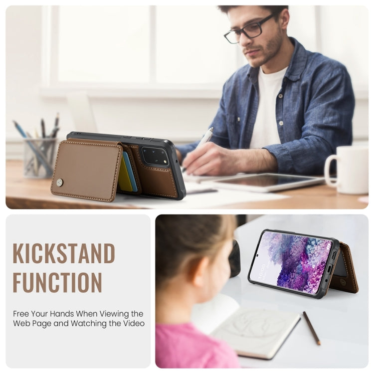 For Samsung Galaxy S20+ 5G JEEHOOD J05 Business Magnetic Style RFID Leather Phone Case(Brown) - Galaxy Phone Cases by JEEHOOD | Online Shopping UK | buy2fix