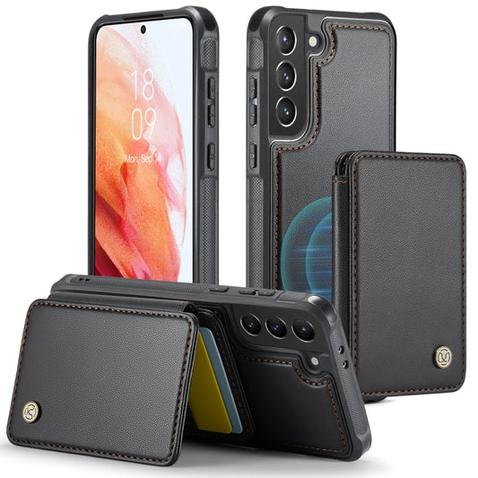 For Samsung Galaxy S21 5G JEEHOOD J05 Business Magnetic Style RFID Leather Phone Case(Black) - Galaxy S21 5G Cases by JEEHOOD | Online Shopping UK | buy2fix