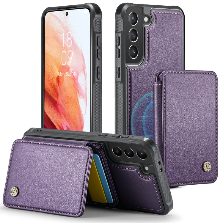 For Samsung Galaxy S21 5G JEEHOOD J05 Business Magnetic Style RFID Leather Phone Case(Purple) - Galaxy S21 5G Cases by JEEHOOD | Online Shopping UK | buy2fix