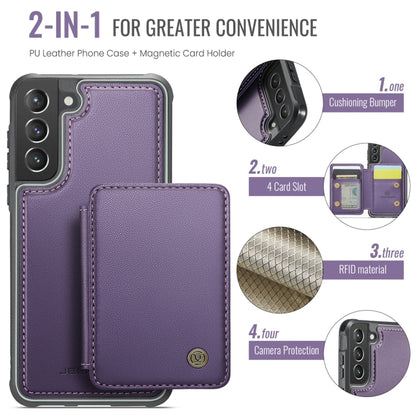 For Samsung Galaxy S21 5G JEEHOOD J05 Business Magnetic Style RFID Leather Phone Case(Purple) - Galaxy S21 5G Cases by JEEHOOD | Online Shopping UK | buy2fix