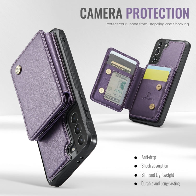 For Samsung Galaxy S21 5G JEEHOOD J05 Business Magnetic Style RFID Leather Phone Case(Purple) - Galaxy S21 5G Cases by JEEHOOD | Online Shopping UK | buy2fix