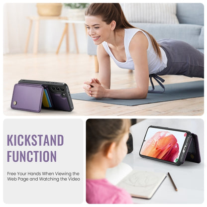 For Samsung Galaxy S21 5G JEEHOOD J05 Business Magnetic Style RFID Leather Phone Case(Purple) - Galaxy S21 5G Cases by JEEHOOD | Online Shopping UK | buy2fix