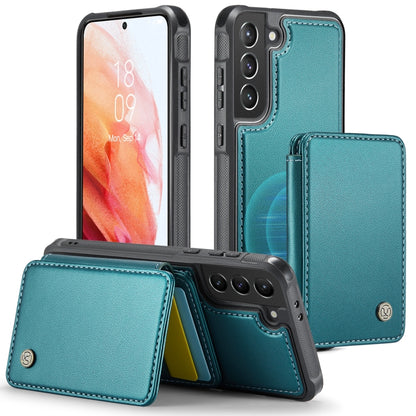 For Samsung Galaxy S21 5G JEEHOOD J05 Business Magnetic Style RFID Leather Phone Case(Blue Green) - Galaxy S21 5G Cases by JEEHOOD | Online Shopping UK | buy2fix