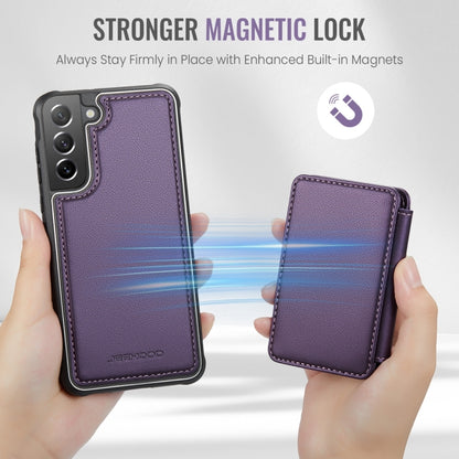 For Samsung Galaxy S21 FE 5G JEEHOOD J05 Business Magnetic Style RFID Leather Phone Case(Purple) - Galaxy Phone Cases by JEEHOOD | Online Shopping UK | buy2fix