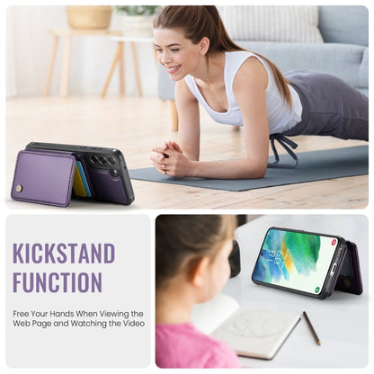 For Samsung Galaxy S21 FE 5G JEEHOOD J05 Business Magnetic Style RFID Leather Phone Case(Purple) - Galaxy Phone Cases by JEEHOOD | Online Shopping UK | buy2fix