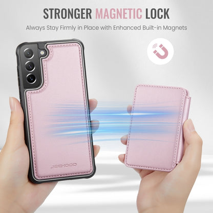 For Samsung Galaxy S21 FE 5G JEEHOOD J05 Business Magnetic Style RFID Leather Phone Case(Pink) - Galaxy Phone Cases by JEEHOOD | Online Shopping UK | buy2fix