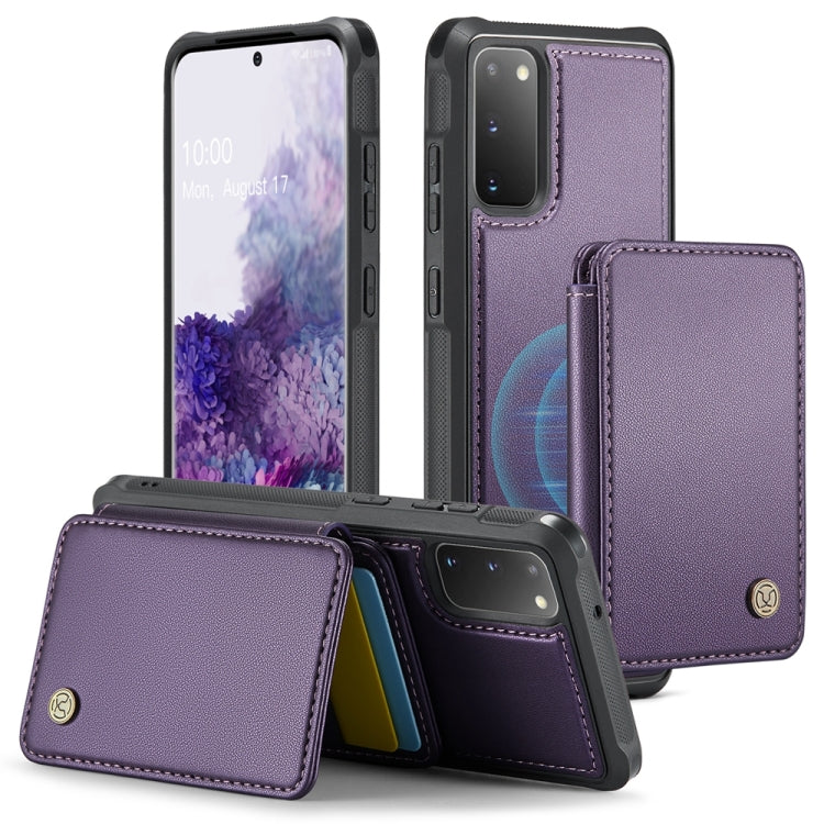 For Samsung Galaxy S20 5G JEEHOOD J05 Business Magnetic Style RFID Leather Phone Case(Purple) - Galaxy Phone Cases by JEEHOOD | Online Shopping UK | buy2fix