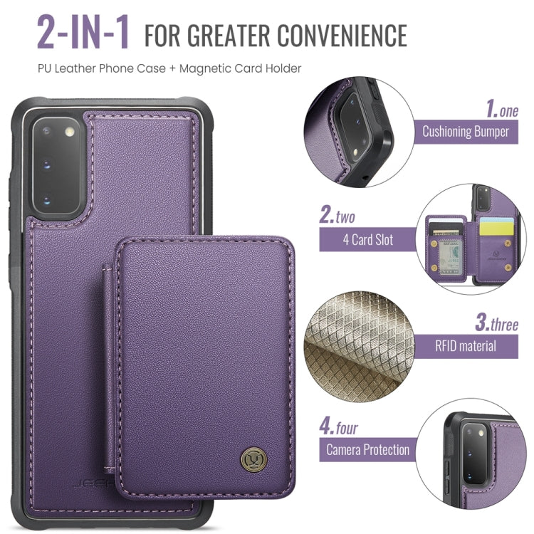 For Samsung Galaxy S20 5G JEEHOOD J05 Business Magnetic Style RFID Leather Phone Case(Purple) - Galaxy Phone Cases by JEEHOOD | Online Shopping UK | buy2fix