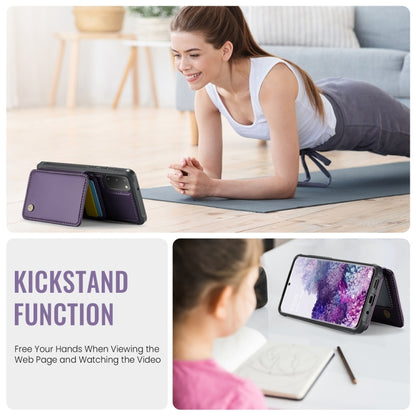 For Samsung Galaxy S20 5G JEEHOOD J05 Business Magnetic Style RFID Leather Phone Case(Purple) - Galaxy Phone Cases by JEEHOOD | Online Shopping UK | buy2fix