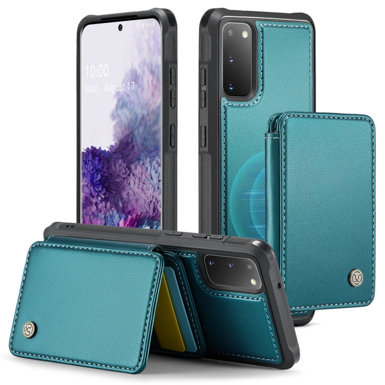For Samsung Galaxy S20 5G JEEHOOD J05 Business Magnetic Style RFID Leather Phone Case(Blue Green) - Galaxy Phone Cases by JEEHOOD | Online Shopping UK | buy2fix