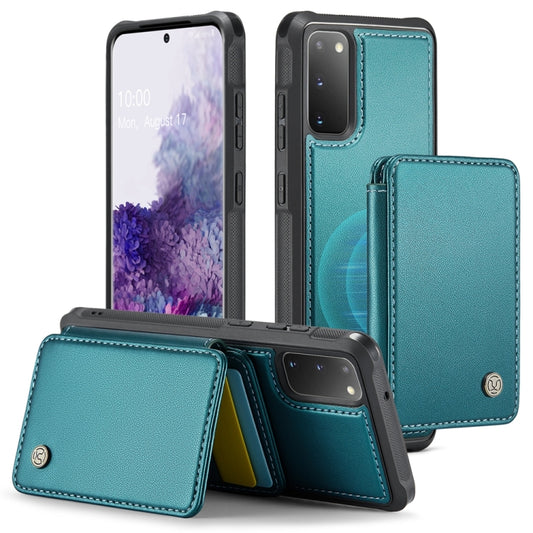 For Samsung Galaxy S20 5G JEEHOOD J05 Business Magnetic Style RFID Leather Phone Case(Blue Green) - Galaxy Phone Cases by JEEHOOD | Online Shopping UK | buy2fix