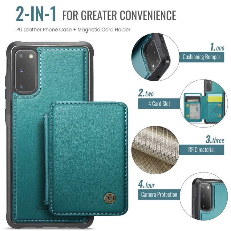 For Samsung Galaxy S20 5G JEEHOOD J05 Business Magnetic Style RFID Leather Phone Case(Blue Green) - Galaxy Phone Cases by JEEHOOD | Online Shopping UK | buy2fix