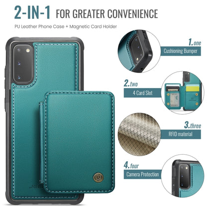 For Samsung Galaxy S20 5G JEEHOOD J05 Business Magnetic Style RFID Leather Phone Case(Blue Green) - Galaxy Phone Cases by JEEHOOD | Online Shopping UK | buy2fix