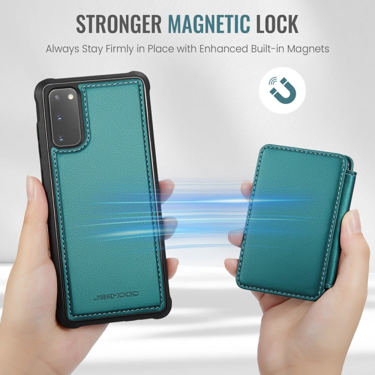 For Samsung Galaxy S20 5G JEEHOOD J05 Business Magnetic Style RFID Leather Phone Case(Blue Green) - Galaxy Phone Cases by JEEHOOD | Online Shopping UK | buy2fix