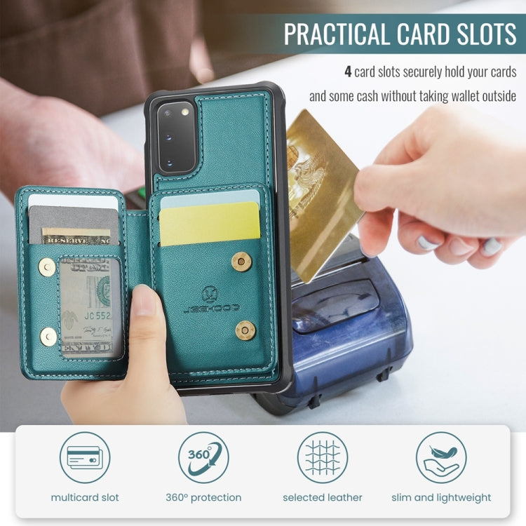 For Samsung Galaxy S20 5G JEEHOOD J05 Business Magnetic Style RFID Leather Phone Case(Blue Green) - Galaxy Phone Cases by JEEHOOD | Online Shopping UK | buy2fix