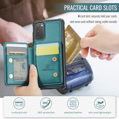 For Samsung Galaxy S20 5G JEEHOOD J05 Business Magnetic Style RFID Leather Phone Case(Blue Green) - Galaxy Phone Cases by JEEHOOD | Online Shopping UK | buy2fix
