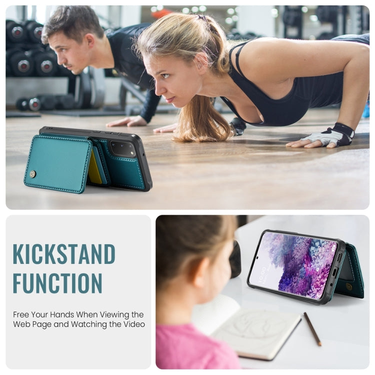 For Samsung Galaxy S20 5G JEEHOOD J05 Business Magnetic Style RFID Leather Phone Case(Blue Green) - Galaxy Phone Cases by JEEHOOD | Online Shopping UK | buy2fix