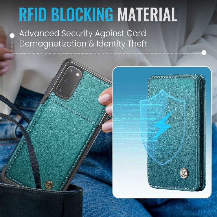 For Samsung Galaxy S20 5G JEEHOOD J05 Business Magnetic Style RFID Leather Phone Case(Blue Green) - Galaxy Phone Cases by JEEHOOD | Online Shopping UK | buy2fix