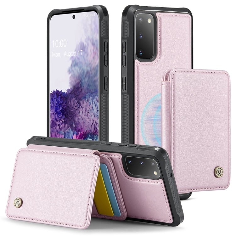For Samsung Galaxy S20 5G JEEHOOD J05 Business Magnetic Style RFID Leather Phone Case(Pink) - Galaxy Phone Cases by JEEHOOD | Online Shopping UK | buy2fix