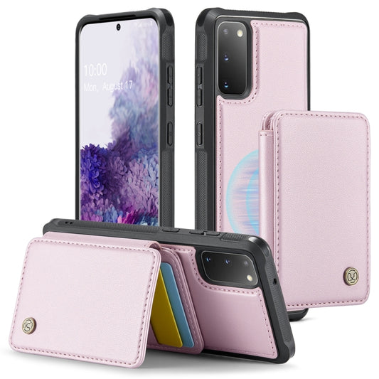 For Samsung Galaxy S20 5G JEEHOOD J05 Business Magnetic Style RFID Leather Phone Case(Pink) - Galaxy Phone Cases by JEEHOOD | Online Shopping UK | buy2fix