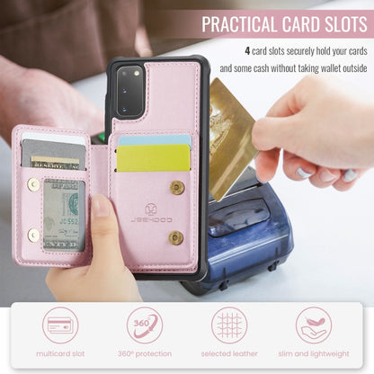 For Samsung Galaxy S20 5G JEEHOOD J05 Business Magnetic Style RFID Leather Phone Case(Pink) - Galaxy Phone Cases by JEEHOOD | Online Shopping UK | buy2fix