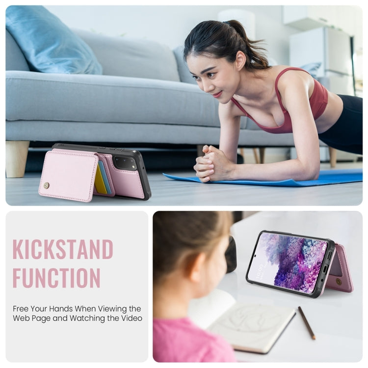 For Samsung Galaxy S20 5G JEEHOOD J05 Business Magnetic Style RFID Leather Phone Case(Pink) - Galaxy Phone Cases by JEEHOOD | Online Shopping UK | buy2fix