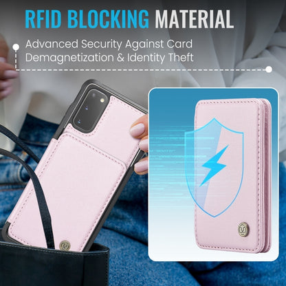 For Samsung Galaxy S20 5G JEEHOOD J05 Business Magnetic Style RFID Leather Phone Case(Pink) - Galaxy Phone Cases by JEEHOOD | Online Shopping UK | buy2fix