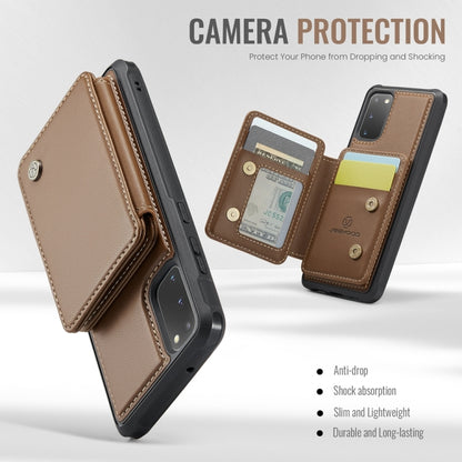 For Samsung Galaxy S20 5G JEEHOOD J05 Business Magnetic Style RFID Leather Phone Case(Brown) - Galaxy Phone Cases by JEEHOOD | Online Shopping UK | buy2fix