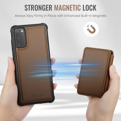 For Samsung Galaxy S20 5G JEEHOOD J05 Business Magnetic Style RFID Leather Phone Case(Brown) - Galaxy Phone Cases by JEEHOOD | Online Shopping UK | buy2fix